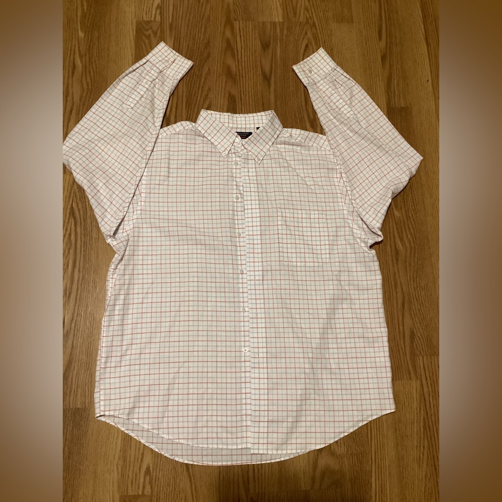 Men’s plaid long sleeve button down dress shirt XL multi color brand roundtree